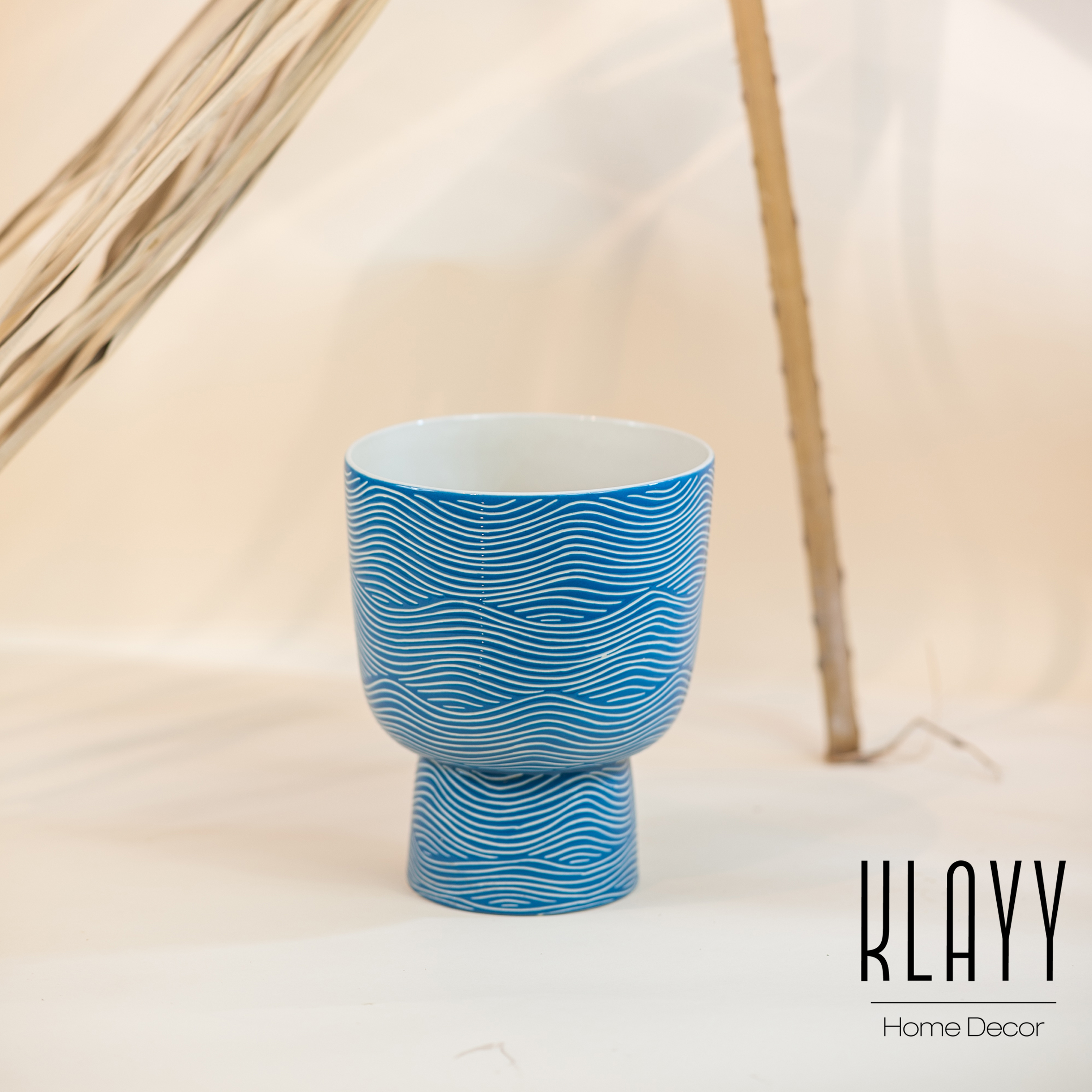 Modern Blue Cup Vase